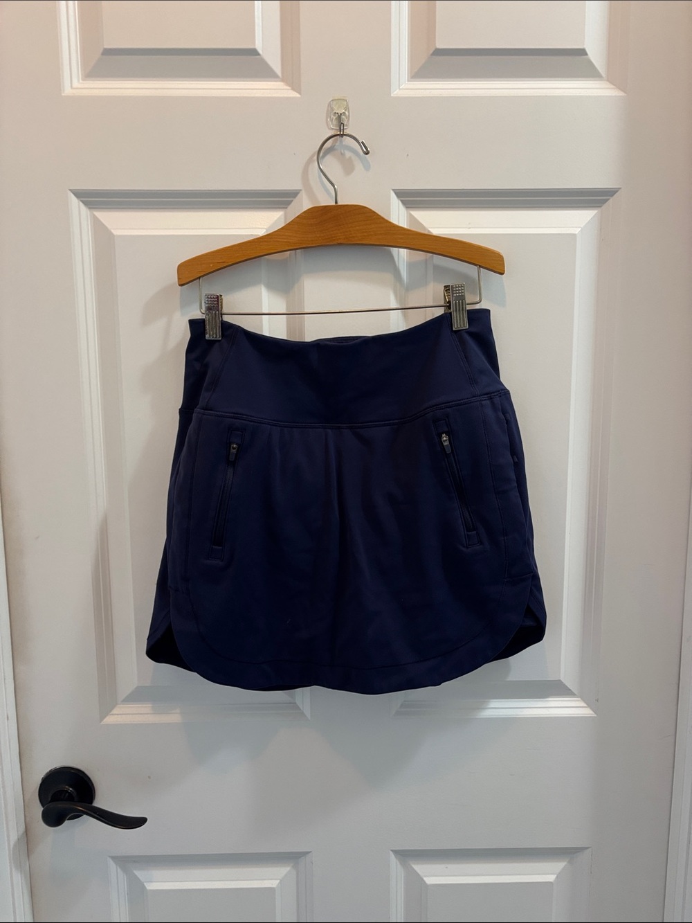 Athleta Navy Blue Performance Skort with Zip Pockets